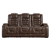 Game Zone Power Reclining Sofa with Adjustable Headrest