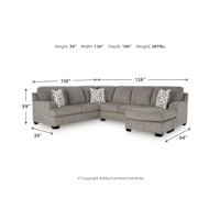 Erinsburg-Exclusive 2 Piece Sectional with Chaise - Iron