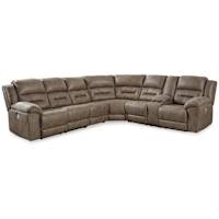 Ravenel 4 Piece Power Reclining Sectional - Fossil - Left Facing