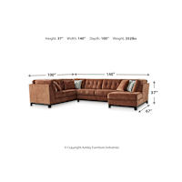 Laylabrook-Exclusive 3 Piece Sectional with Chaise - Spice