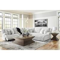 Top Tier 6 Piece Reclining Sectional - Alloy - Right Facing – Top