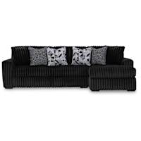 Midnight-Madness 2 Piece Sectional with Chaise - Onyx - Right
