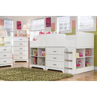 Lulu twin loft bed with storage and bookcase sales