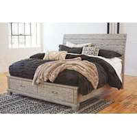 Naydell 3 Piece King Storage Bed Gray Dufresne Furniture and Appliances
