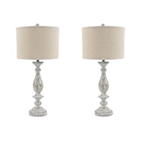 Bernadate Table Lamp Pair - Whitewash 31.38 Bernadate Table Lamp Pair - Whitewash 31.38