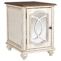 Meinertz Chair Side End Table - White/Brown Meinertz Chair Side End Table - White/Brown