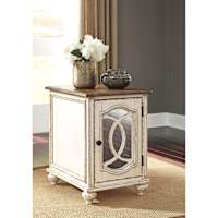 Meinertz Chair Side End Table - White/Brown Meinertz Chair Side End Table - White/Brown