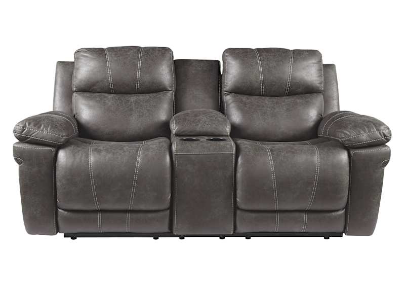 Erlangen Power Reclining Loveseat With Power Headrest Midnight Dufresne Furniture and Appliances