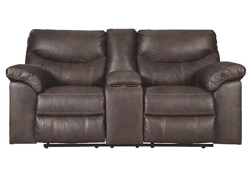 茶 LE st Boxberg Reclining Loveseat with Console | Ashley Canada