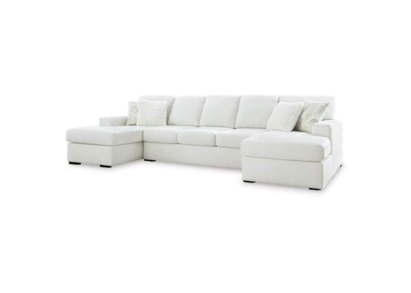 Leighelli-Exclusive 4 Piece Sectional with Dual Chaise - Ivory