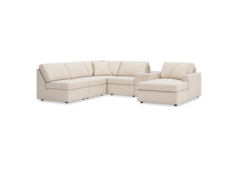 Modmax 6 Piece Modular Sectional with Chaise and Storage Console Modmax 6 Piece Modular Sectional with Chaise and Storage Console