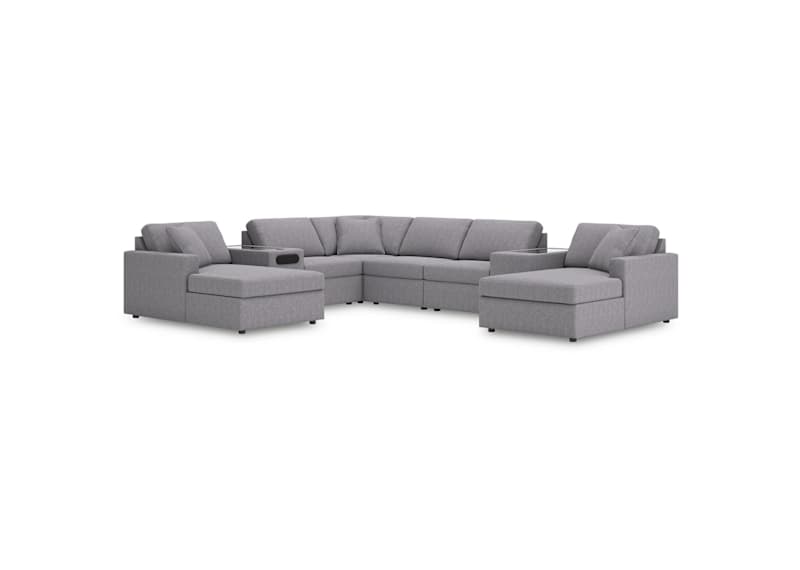 Modmax 8 Piece Modular Double Chaise Sectional with Audio and Storage Consoles Modmax 8 Piece Modular Double Chaise Sectional with Audio and Storage Consoles