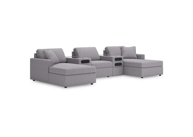 Modmax 5 Piece Modular Sectional Double Chaise with Audio Consoles Modmax 5 Piece Modular Sectional Double Chaise with Audio Consoles