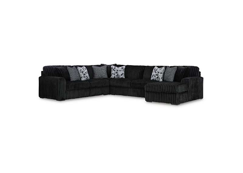 Midnight-Madness 4 Piece Sectional with Chaise - Onyx - Right