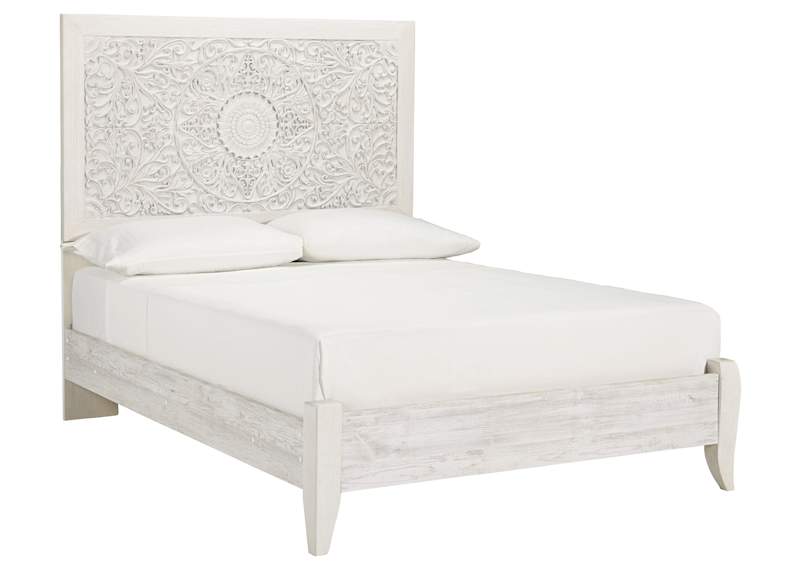 Jareth Panel Bed - Whitewash Jareth Panel Bed - Whitewash
