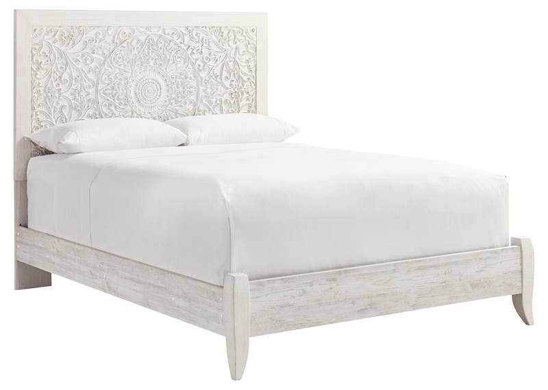 Jareth Panel Bed - Whitewash Jareth Panel Bed - Whitewash