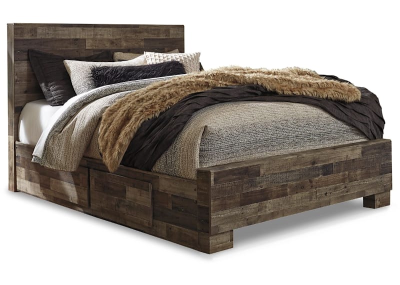 Derekson Panel Bed with 4 Drawer Storage - Multi Gray Derekson Panel Bed with 4 Drawer Storage - Multi Gray