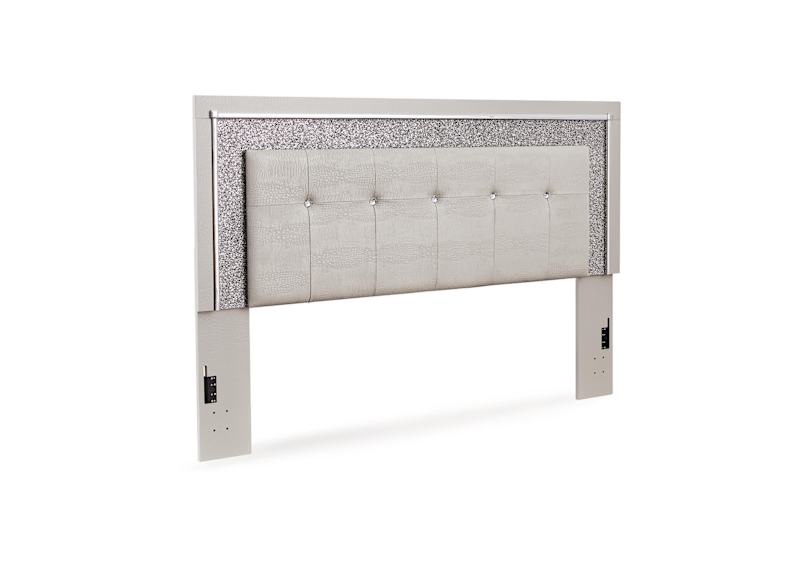 Zyniden King Upholstered Headboard - Silver Zyniden King Upholstered Headboard - Silver