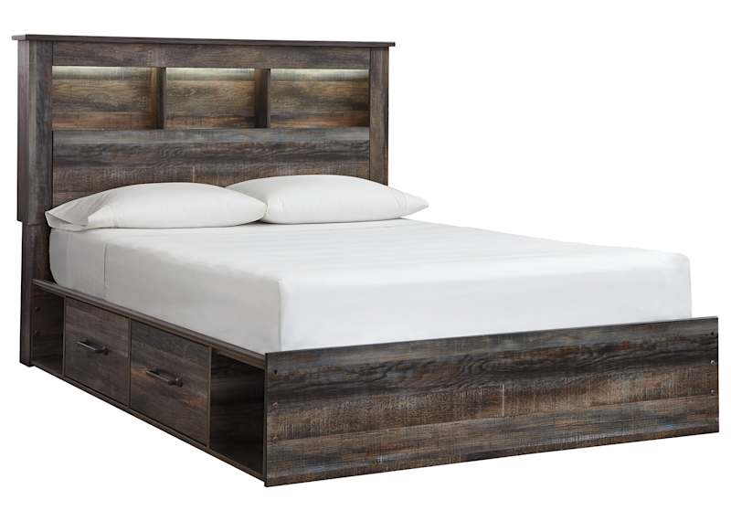 Drystan Full Bookcase Bed with 2 Drawer Storage - Multi Drystan Full Bookcase Bed with 2 Drawer Storage - Multi