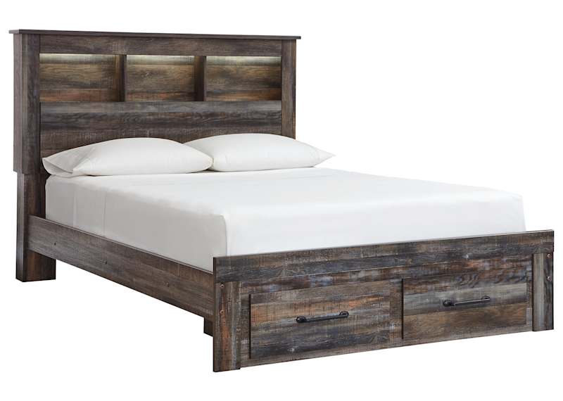 Drystan Bookcase Bed with Footboard Storage - Multi Drystan Bookcase Bed with Footboard Storage - Multi