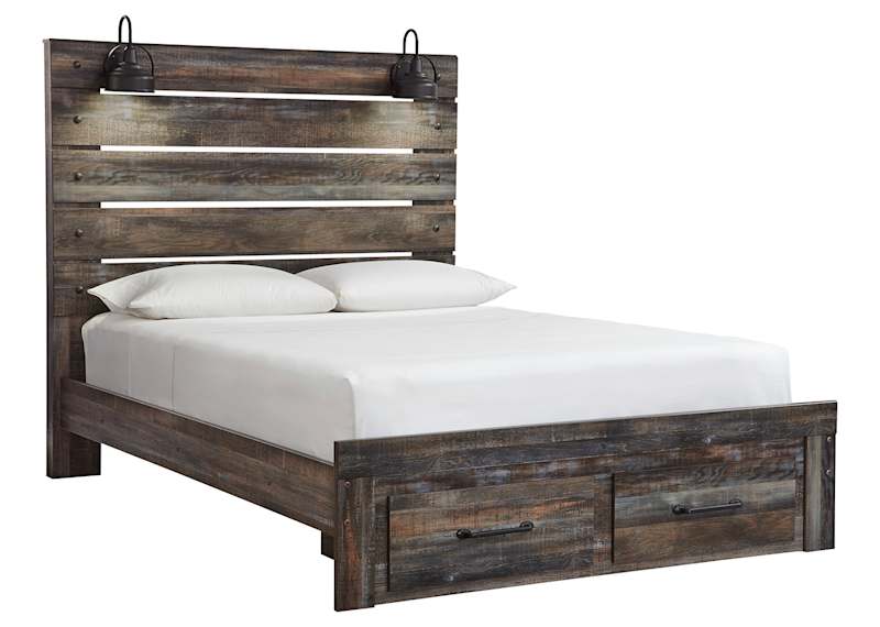 Drystan Panel Bed with Footboard Storage - Multi Drystan Panel Bed with Footboard Storage - Multi