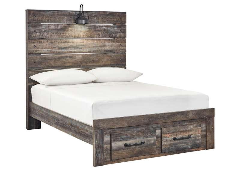 Drystan Full Panel Bed with Footboard Storage Drystan Full Panel Bed with Footboard Storage
