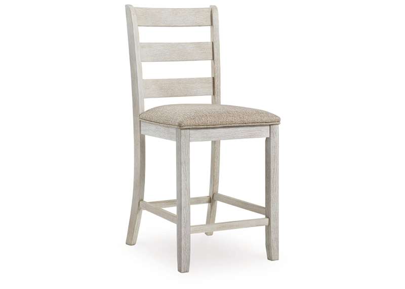 Skempton Counter Height Stool - White/Light Brown - (D394-124) Skempton Counter Height Stool - White/Light Brown - (D394-124)