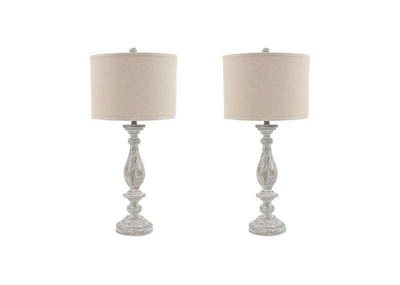 Bernadate Table Lamp Pair - Whitewash 31.38 Bernadate Table Lamp Pair - Whitewash 31.38