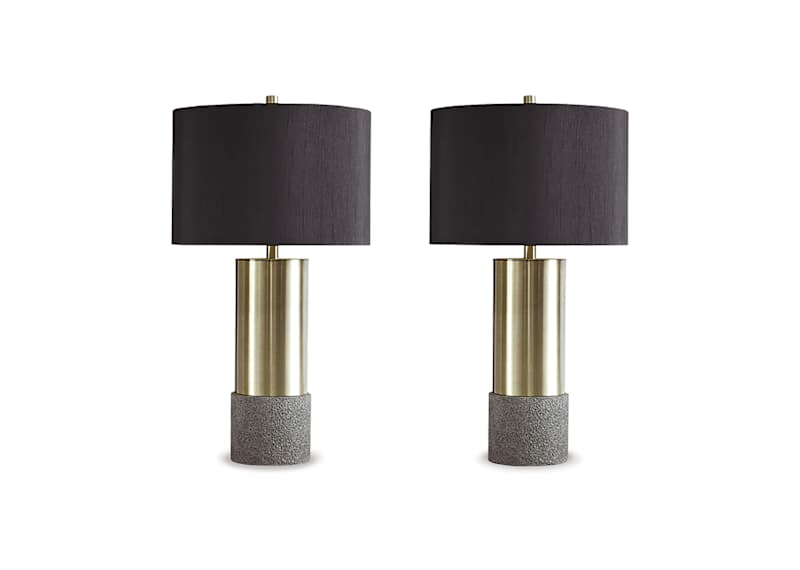 Jacek Table Lamp Pair - Gray/Brass Finish 27.25 Jacek Table Lamp Pair - Gray/Brass Finish 27.25