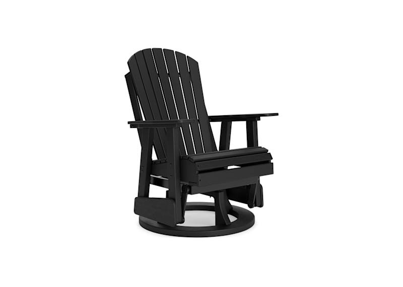 Hyland Wave Outdoor Swivel Glider Chair Black Dufresne Furniture and Appliances