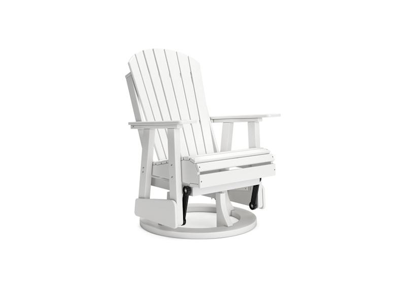 Hyland Wave Outdoor Swivel Glider Chair White Dufresne Furniture and Appliances