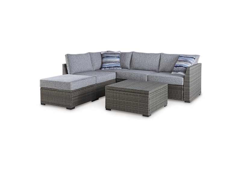 Petal Road Outdoor Sectional with Ottoman and Coffee Table