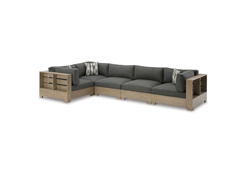 Citrine Park 5 Piece Outdoor Modular Seating - Grey/Brown Citrine Park 5 Piece Outdoor Modular Seating - Grey/Brown