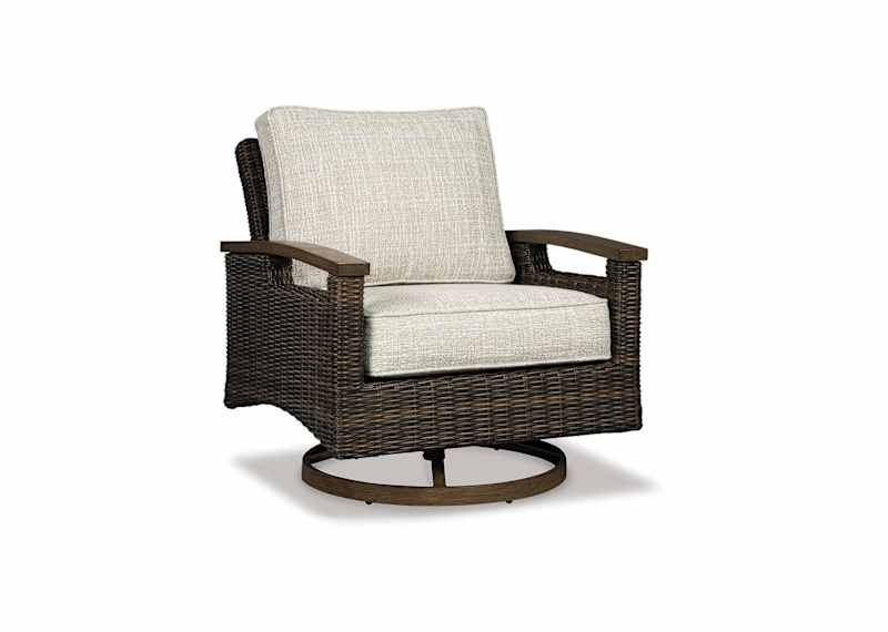 Paradise Trail Outdoor Swivel Lounge Chair w/Cushion (set of 2) - Medium Brown Paradise Trail Outdoor Swivel Lounge Chair w/Cushion (set of 2) - Medium Brown