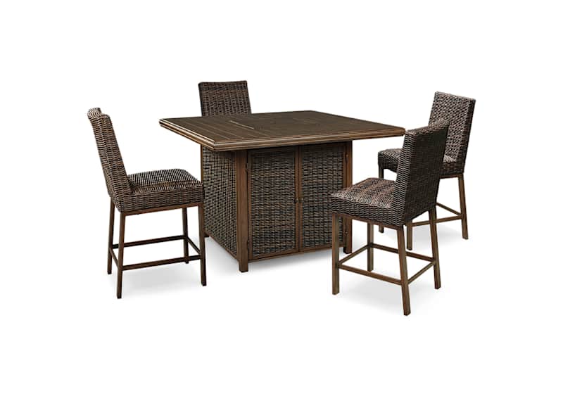 Paradise Trail 5 Piece Outdoor Seating - Medium Brown Paradise Trail 5 Piece Outdoor Seating - Medium Brown