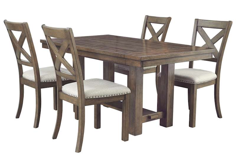 Moriville Dining Set - Grayish Brown - 5 - Piece – Moriville