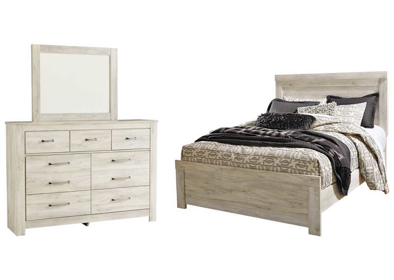 Bellaby 5 Piece Queen Panel Bedroom - White Wash Bellaby 5 Piece Queen Panel Bedroom - White Wash