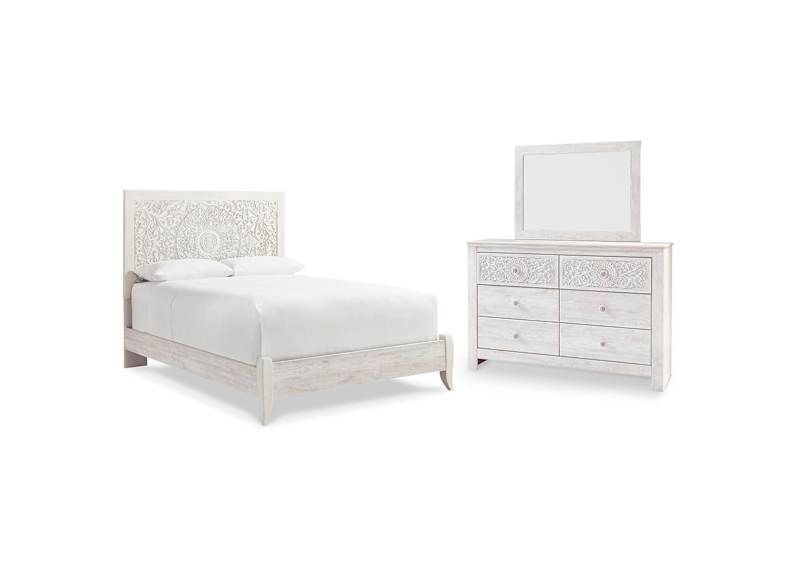 Jareth Panel Bed - Whitewash Jareth Panel Bed - Whitewash