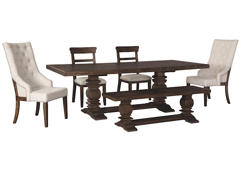 Hillcott Exclusive Dining Set Dark Brown 6 Piece Hillcott Exclusive Dining Set Ashley Canada