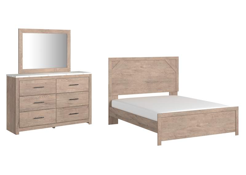 Senniberg 5 Piece Queen Panel Bedroom - Light Brown/White Senniberg 5 Piece Queen Panel Bedroom - Light Brown/White