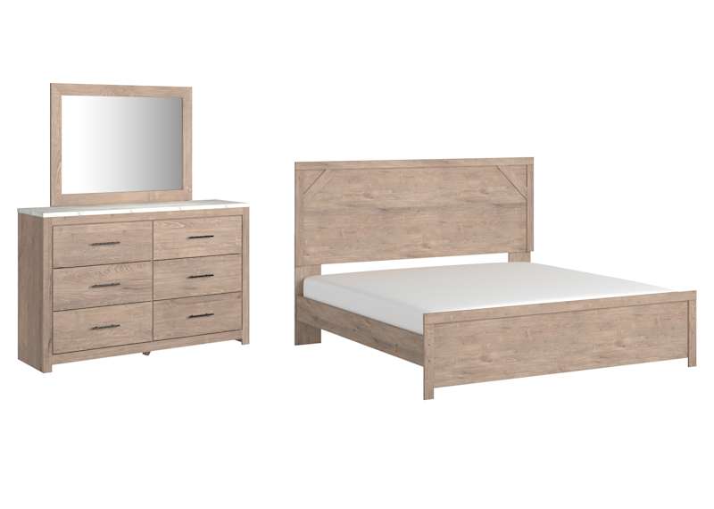 Senniberg 5 Piece Queen Panel Bedroom - Light Brown/White Senniberg 5 Piece Queen Panel Bedroom - Light Brown/White
