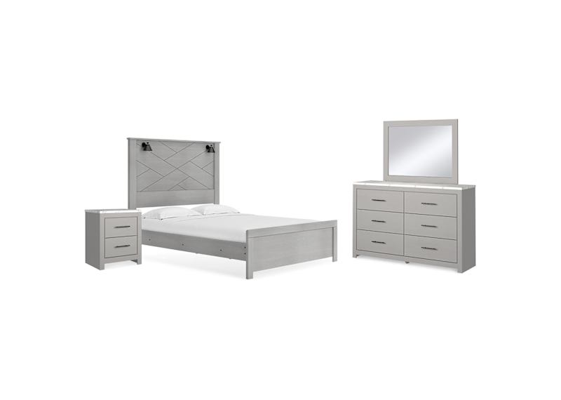 Cottonburg 5 Piece King Panel Bedroom - Light Gray/White Cottonburg 5 Piece King Panel Bedroom - Light Gray/White