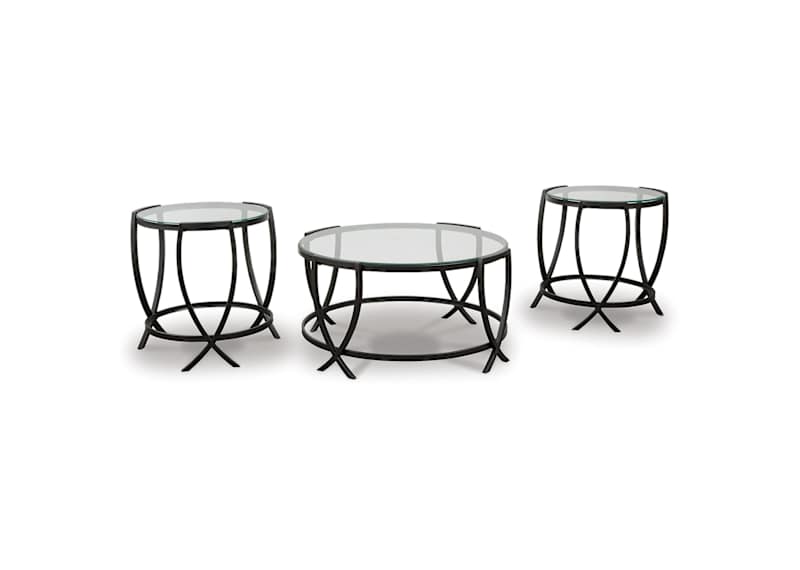Morgantown 3 Pack Tables - Black Morgantown 3 Pack Tables - Black