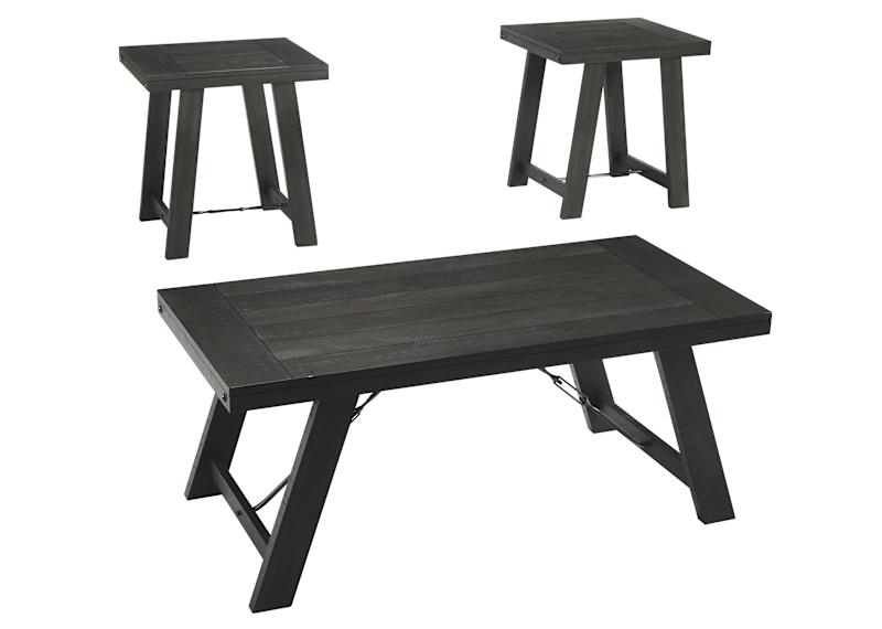 Noorbrook 3 Pack Tables - Black/Pewter Noorbrook 3 Pack Tables - Black/Pewter