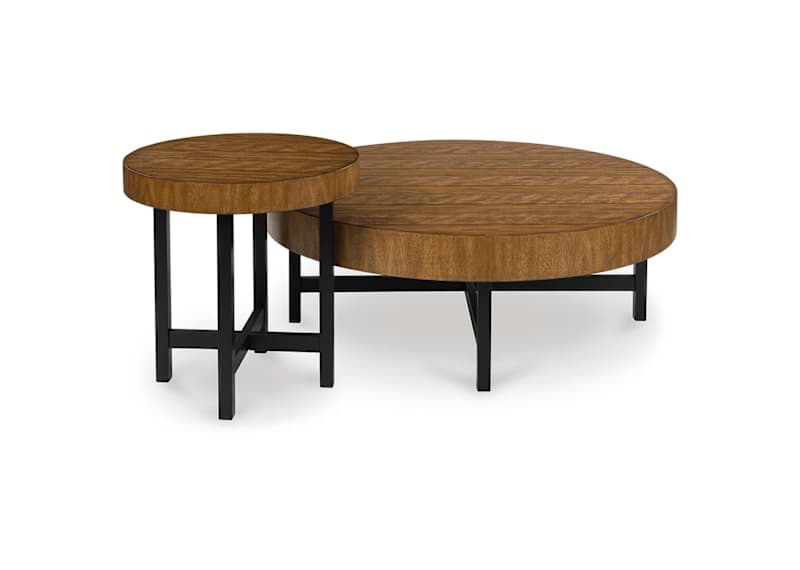 Steenlage 2 Pack Tables - Brown/Black Steenlage 2 Pack Tables - Brown/Black