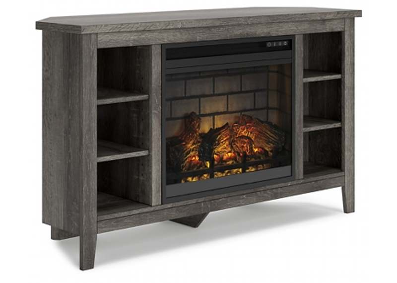 Arlenbry Entertainment Unit with Fireplace - Gray Arlenbry Entertainment Unit with Fireplace - Gray