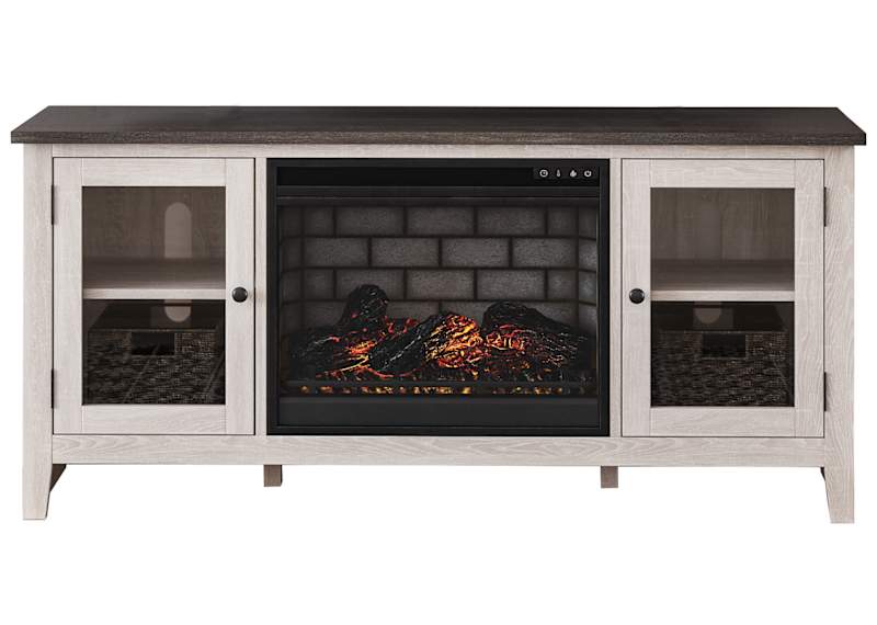 Dorrinson Credenza With Fireplace - Two-tone Dorrinson Credenza With Fireplace - Two-tone