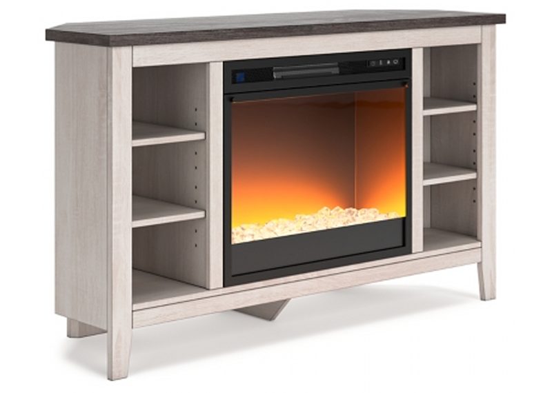 Dorrinson Entertainment Unit with Fireplace - Two-tone Dorrinson Entertainment Unit with Fireplace - Two-tone