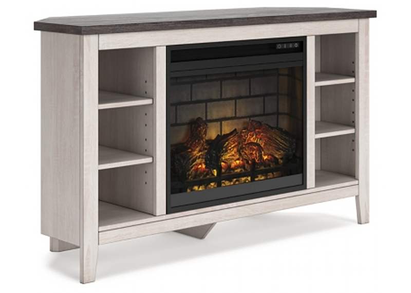 Dorrinson Entertainment Unit with Fireplace - Two-tone Dorrinson Entertainment Unit with Fireplace - Two-tone