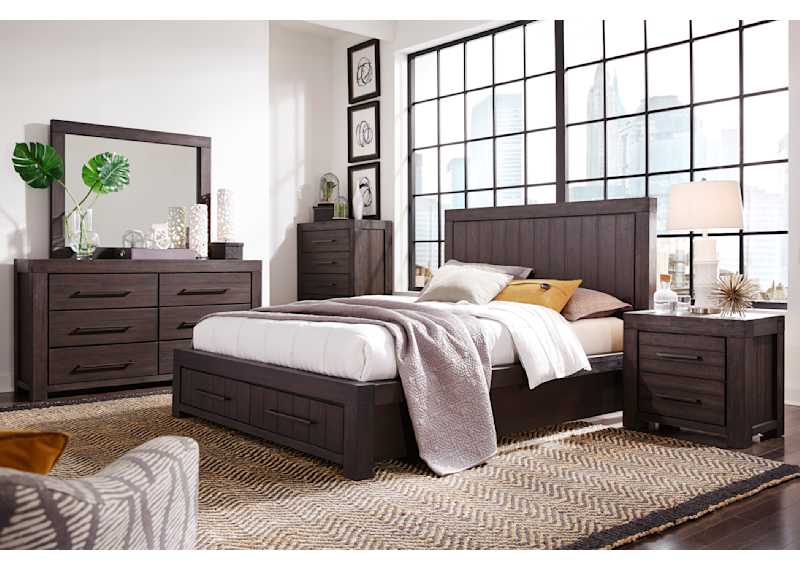 Heath 6 Piece Platform Bedroom - Basalt Grey Heath 6 Piece Platform Bedroom - Basalt Grey